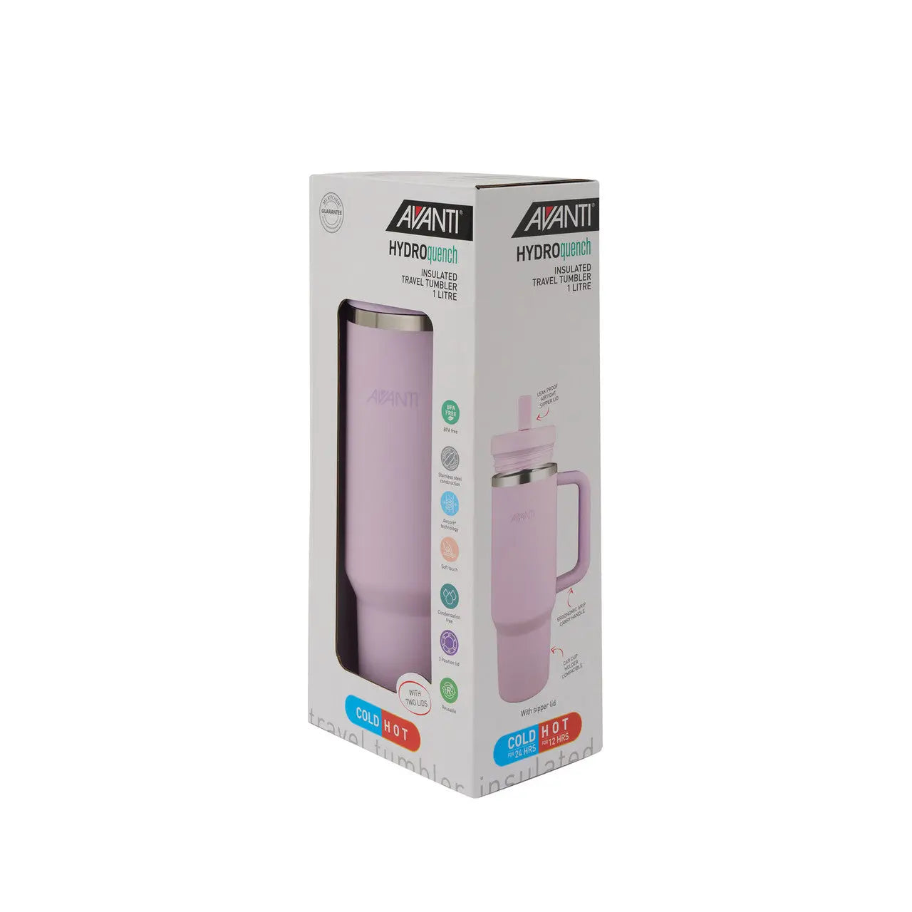 Avanti Hydroquench 2 Lids 1L Lilac AVANTI