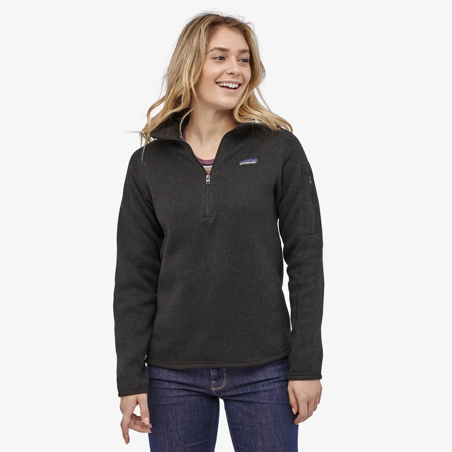 Patagonia Womens Better Sweater 1/4 Zip Black Patagonia
