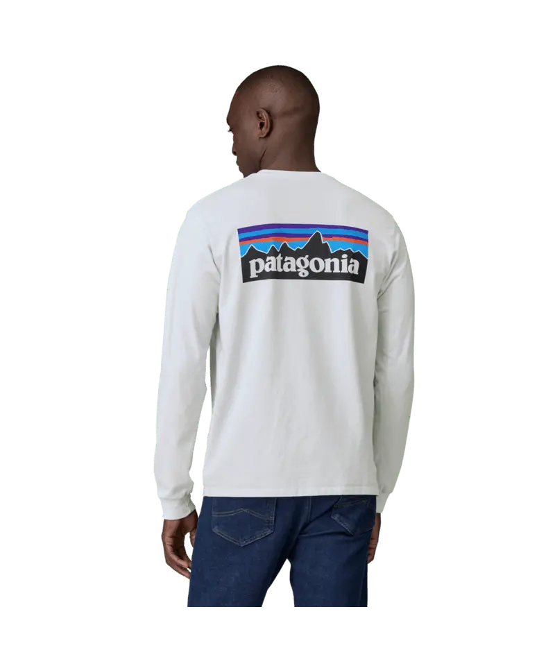 Patagonia Mens L/s P-6 Logo Responsibili-Tee White Patagonia