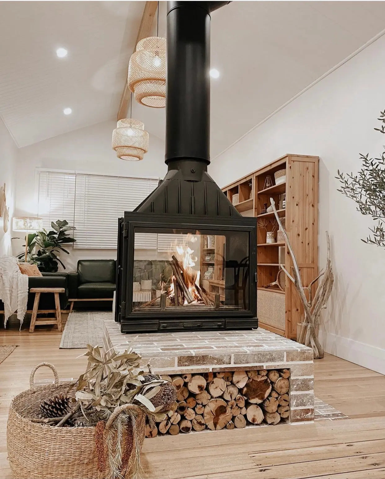 Seguin MultiVision 8000 Cast Iron Fireplace - Double Sided Firebox - 2 Swing Doors Seguin
