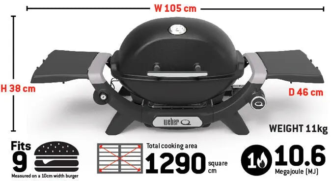 Weber Baby Q Premium (Q1200N) Flame Red LPG Weber
