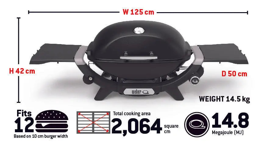 Weber Q Premium (Q2200N) Flame Red LPG Weber
