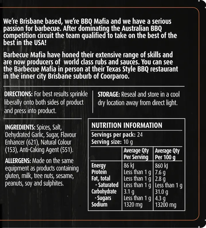 BBQ Mafia 'Steak Out' Barbecue Rub 240g