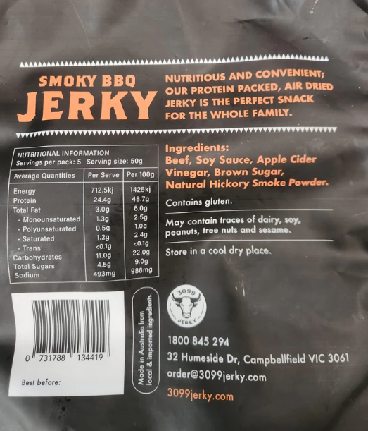 3099 Jerky Smoky BBQ 50G