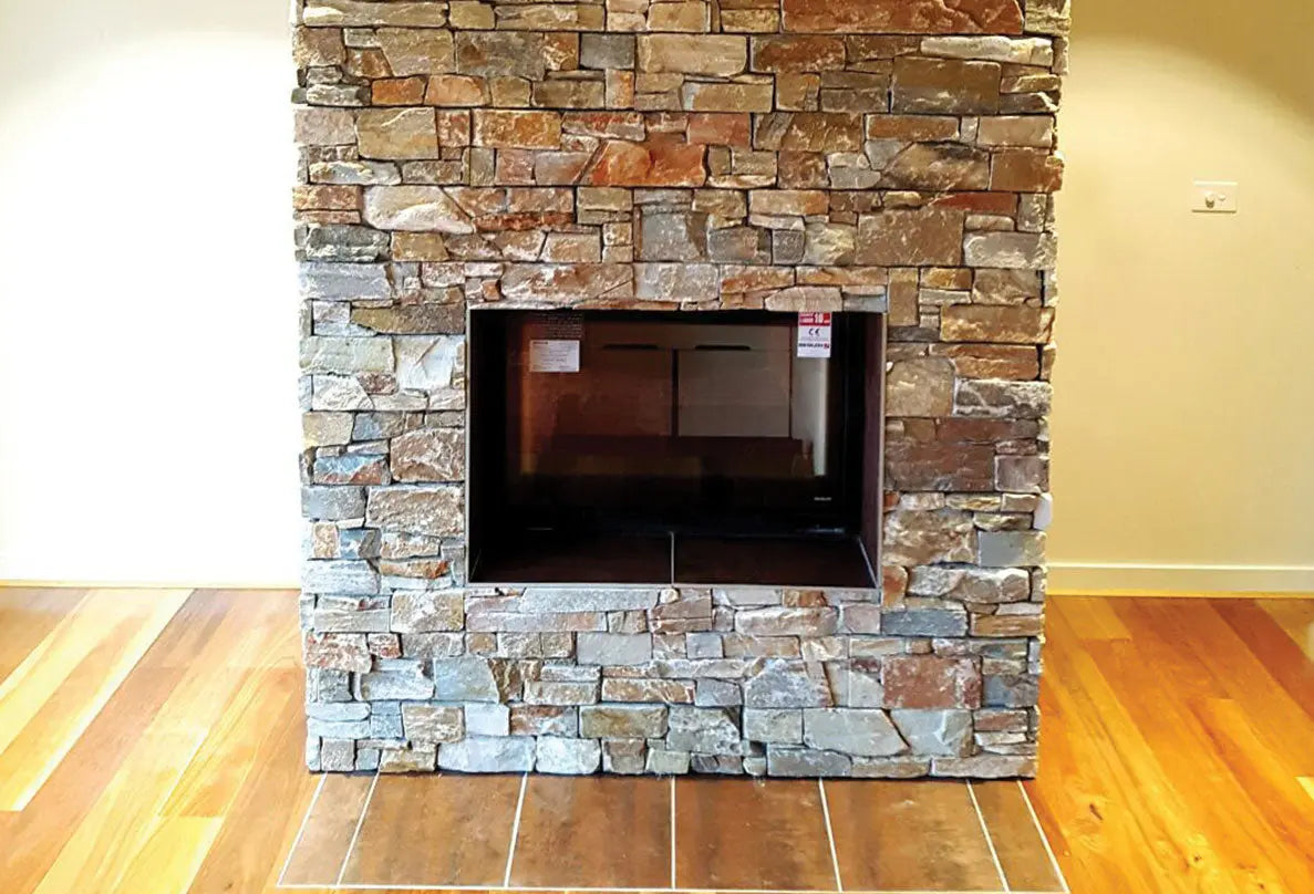 Seguin Visio 8 Plus Cast Iron Fireplace - Swing Door - Lift - Black Line Glass - Brick Lining Seguin