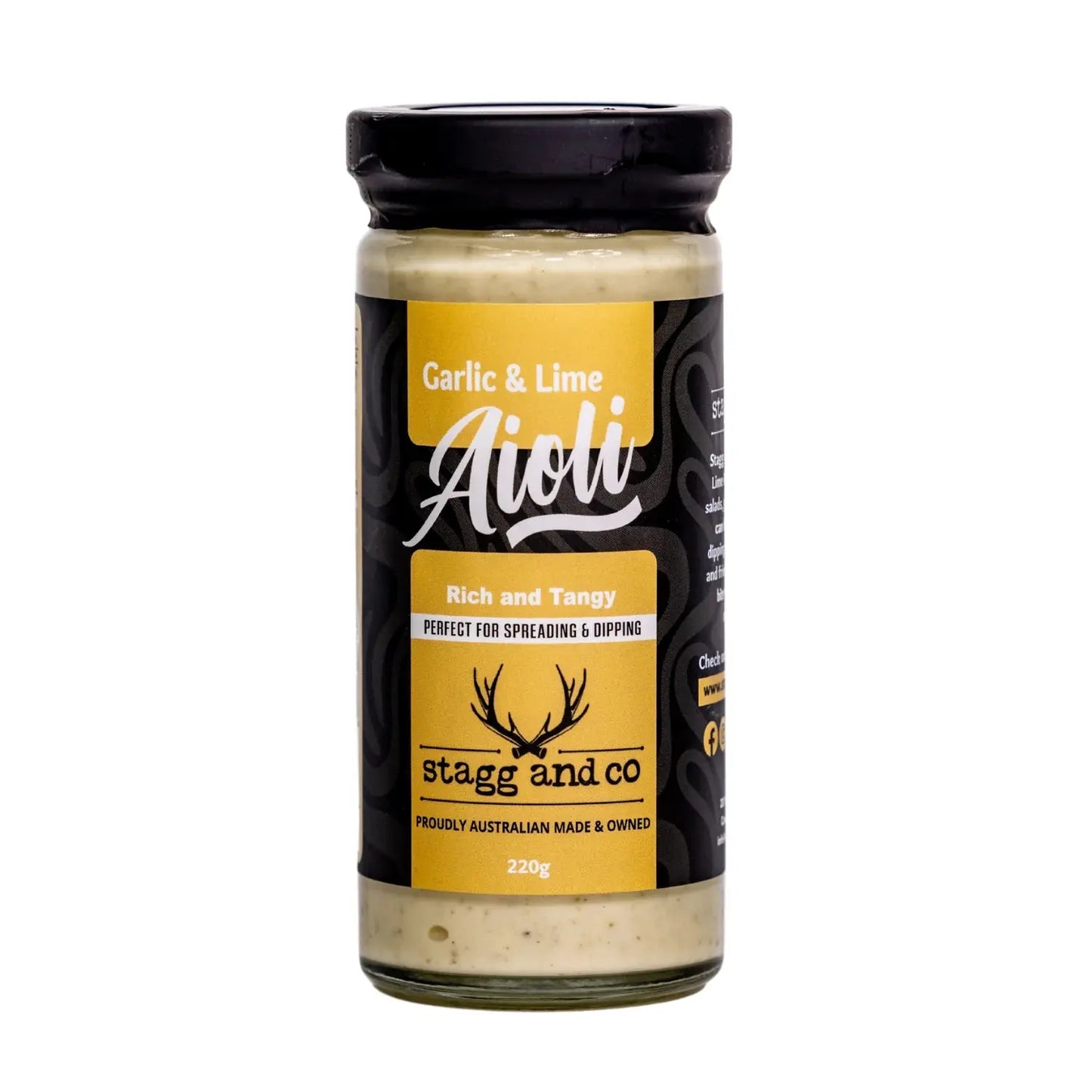 Stagg and Co Garlic & Lime Aioli 220g Stagg and Co