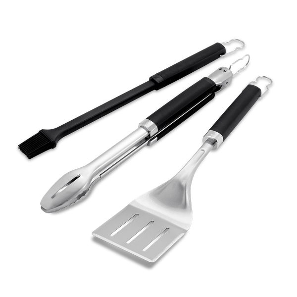 Weber 3 Piece Tool Set Tongs Spatula And Basting Brush