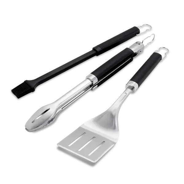 Weber 3 Piece Tool Set Tongs Spatula And Basting Brush Weber