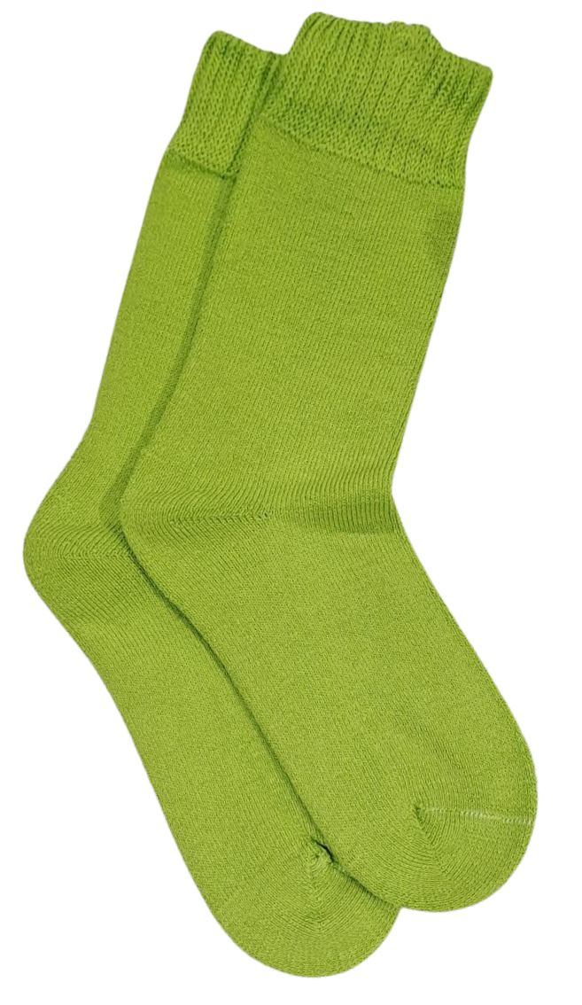 Bamboo Extra Thick Sock M4-6 W6-8 Hv Lime