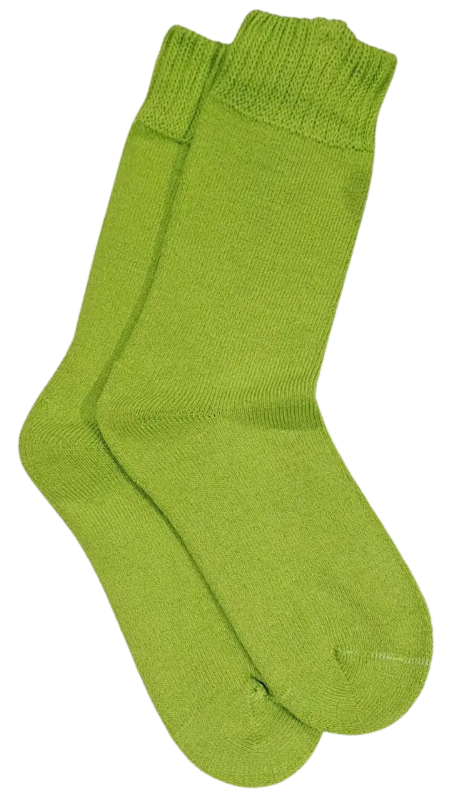 Bamboo Extra Thick Sock M4-6 W6-8 Hv Lime Bamboo Textiles