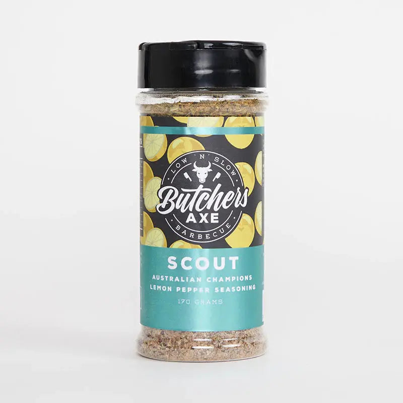 BUTCHERS AXE SCOUT LEMON PEPPER SEASONING 170G - Horizon Leisure