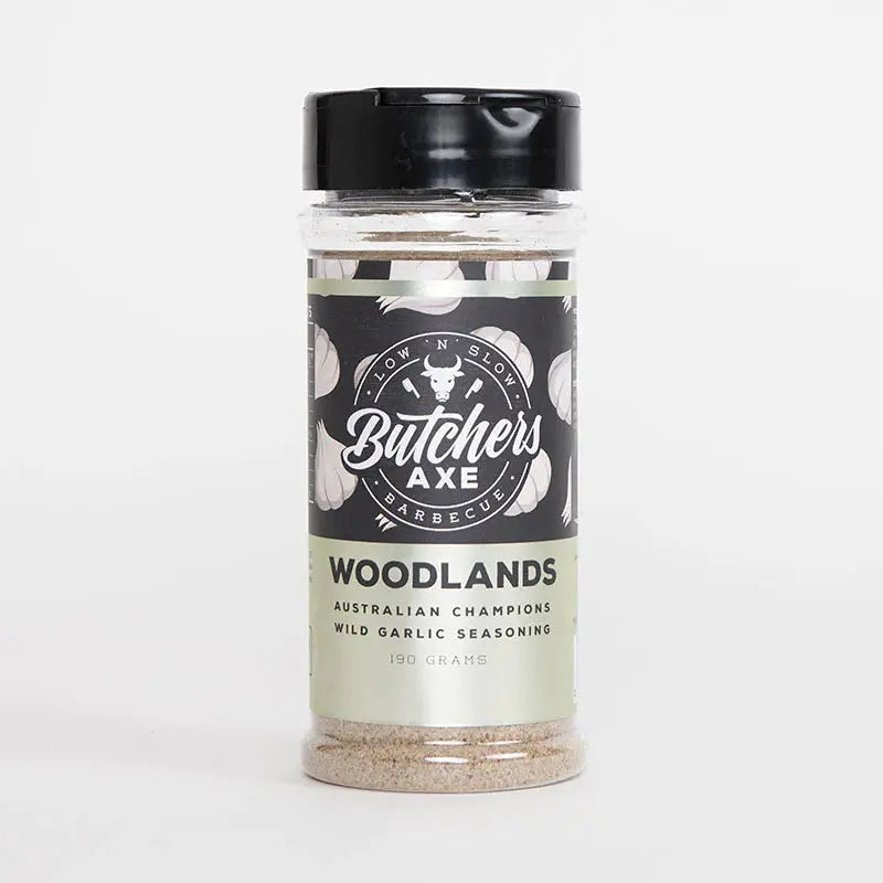 BUTCHERS AXE BBQ WOODLANDS GARLIC SEASONING 170G - Horizon Leisure