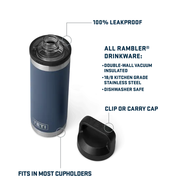 Yeti Rambler 18 oz Bottle Chug Navy Yeti