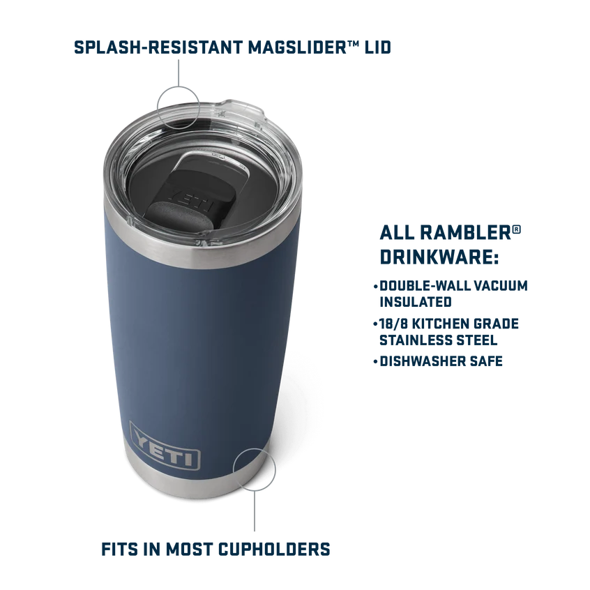 Yeti Rambler 20 oz Tumbler MS Pampa Green