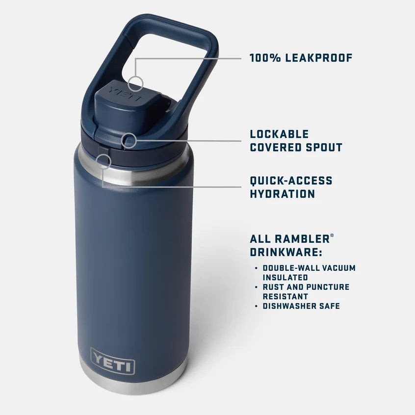 Yeti Rambler 26 oz Flip Chug Bottle Pampa Green