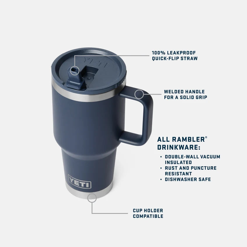 Yeti Rambler 30 oz Travel Straw Mug Pampa Green