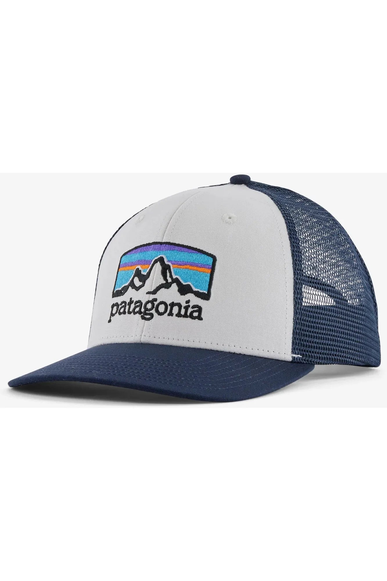 Patagonia Fitz Roy Horizons Trucker Hat White with New Navy