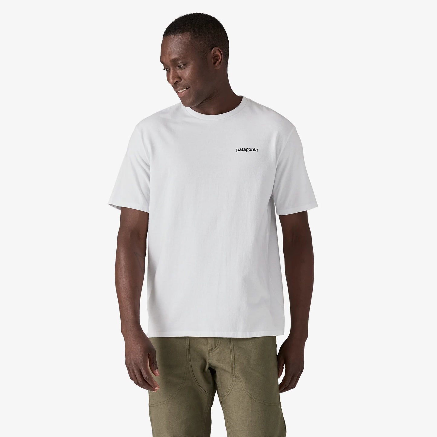 Patagonia Mens P-6 Logo Responsibili-tee White