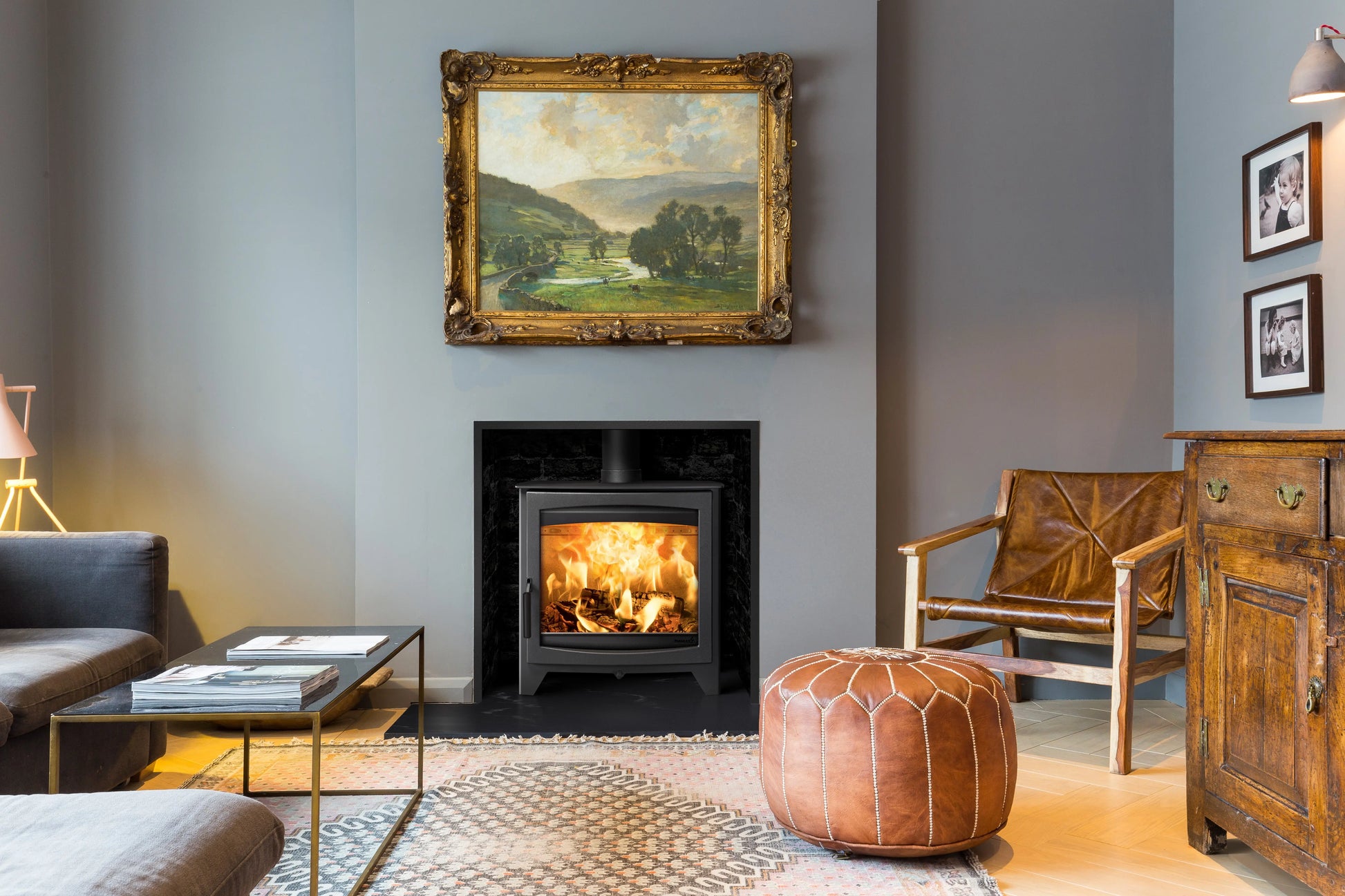 Hunter Stoves Parkray Aspect 14 Eco - Standard Legs & Black Handle Hunter Stoves