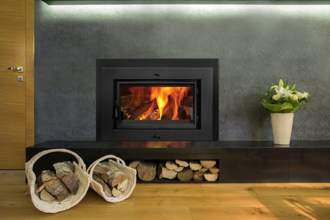 Lopi Flush Wood Large NexGen Firebox (Fan Included) Boston Charcoal Face