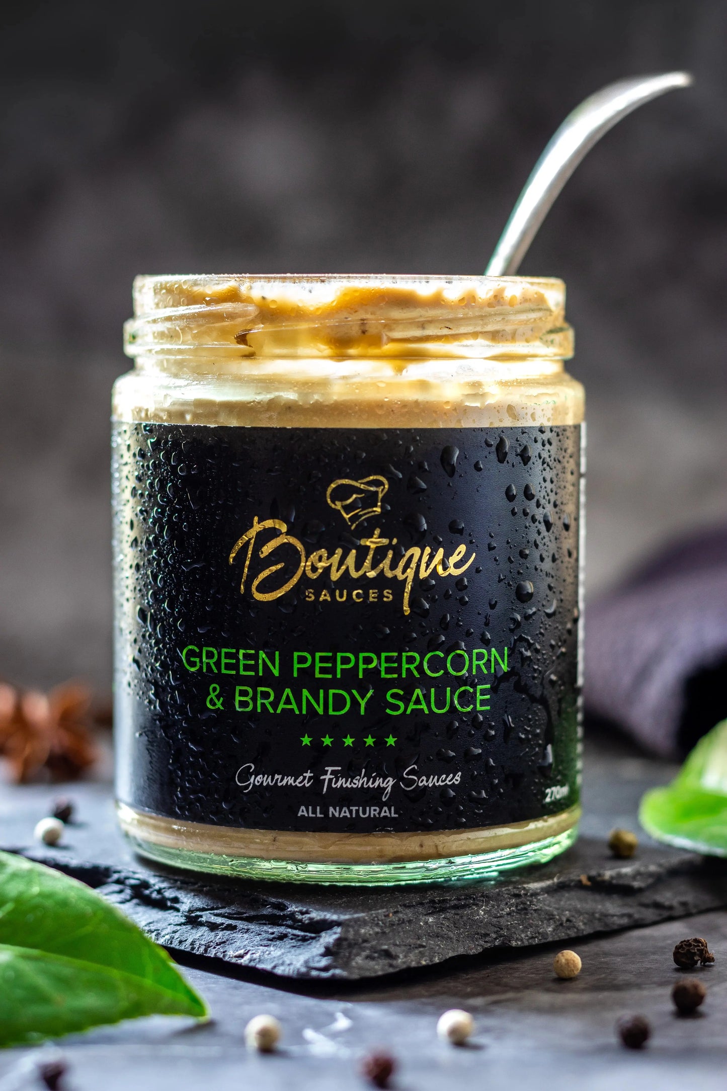 Boutique Sauces Green Peppercorn & Brandy Sauce Boutique Sauces