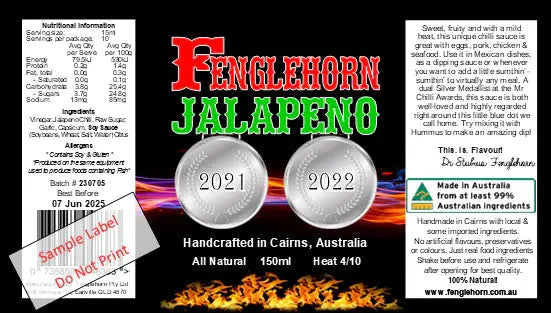 Fenglehorn Jalapeno Sauce 150ml Horizon Leisure
