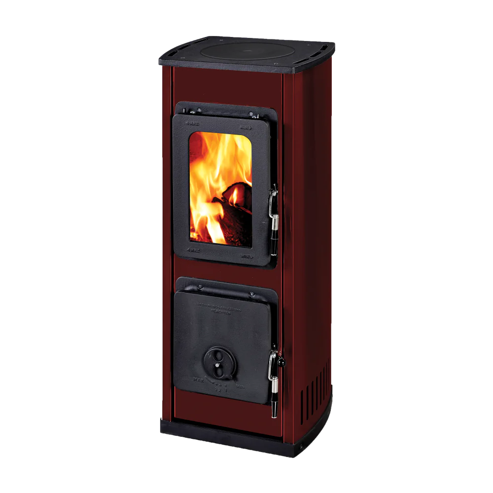 Euro Fireplaces Milano Burgundy or Stainless-steel, Cook Top and Splash Back