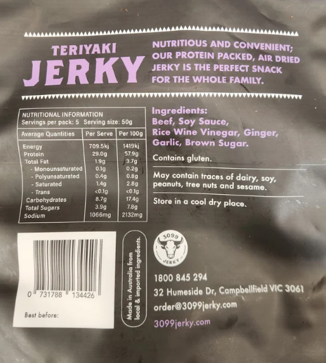 3099 Jerky Teriyaki 50G