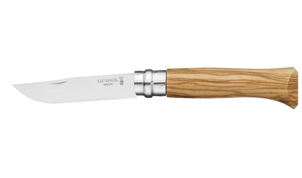 Opinel Knife Traditional No 08 S/s 8.5cm Olive Wood W/sheath Box Opinel