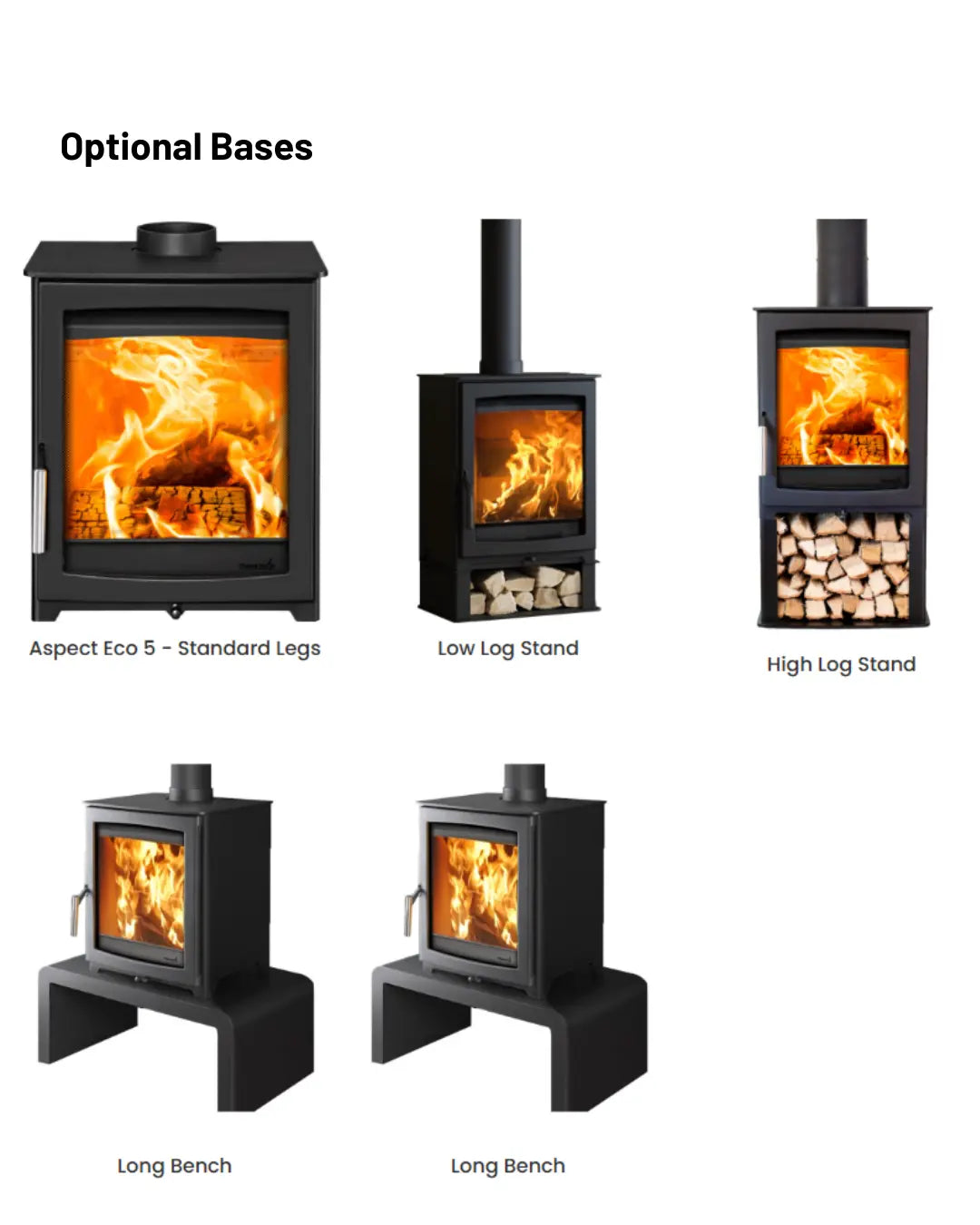 Hunter Stoves Parkray Aspect 14 Eco - Standard Legs & Black Handle Hunter Stoves