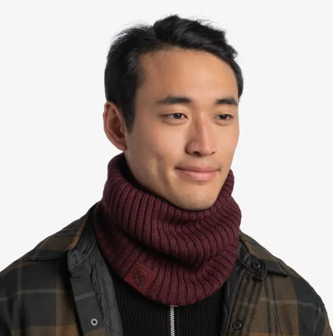 BUFF Merino Knitted Neck Warmer - Norval Maroon