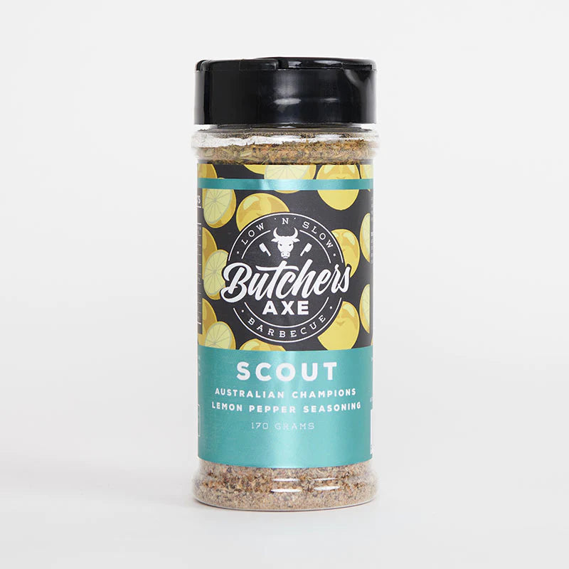 BUTCHERS AXE SCOUT LEMON PEPPER SEASONING 170G - Horizon Leisure